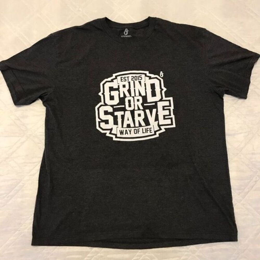 Grind or Starve GOS Apparel black T shirt 2XL